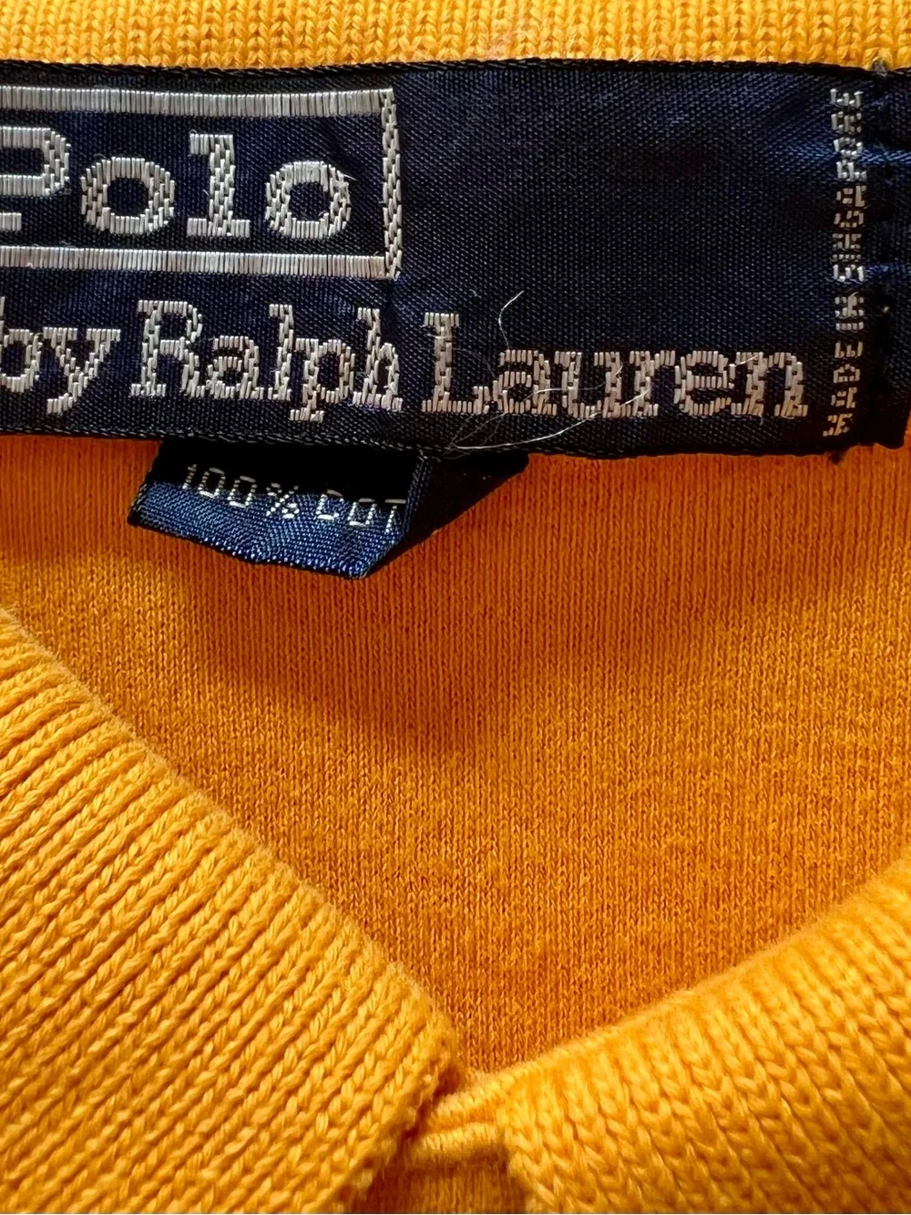 Polo by Ralph Lauren Men’s Large Slim Mustard Yellow Short-Sleeve Polo VINTAGE